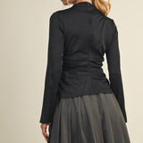 HIGH NECK RUCHED TOP - Shabby 2 Chic Boutiques