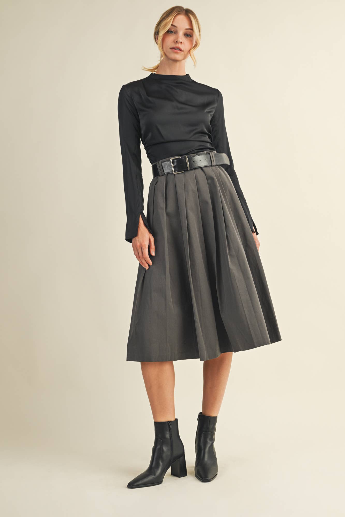 HIGH NECK RUCHED TOP - Shabby 2 Chic Boutiques