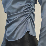 HIGH NECK RUCHED TOP - Shabby 2 Chic Boutiques
