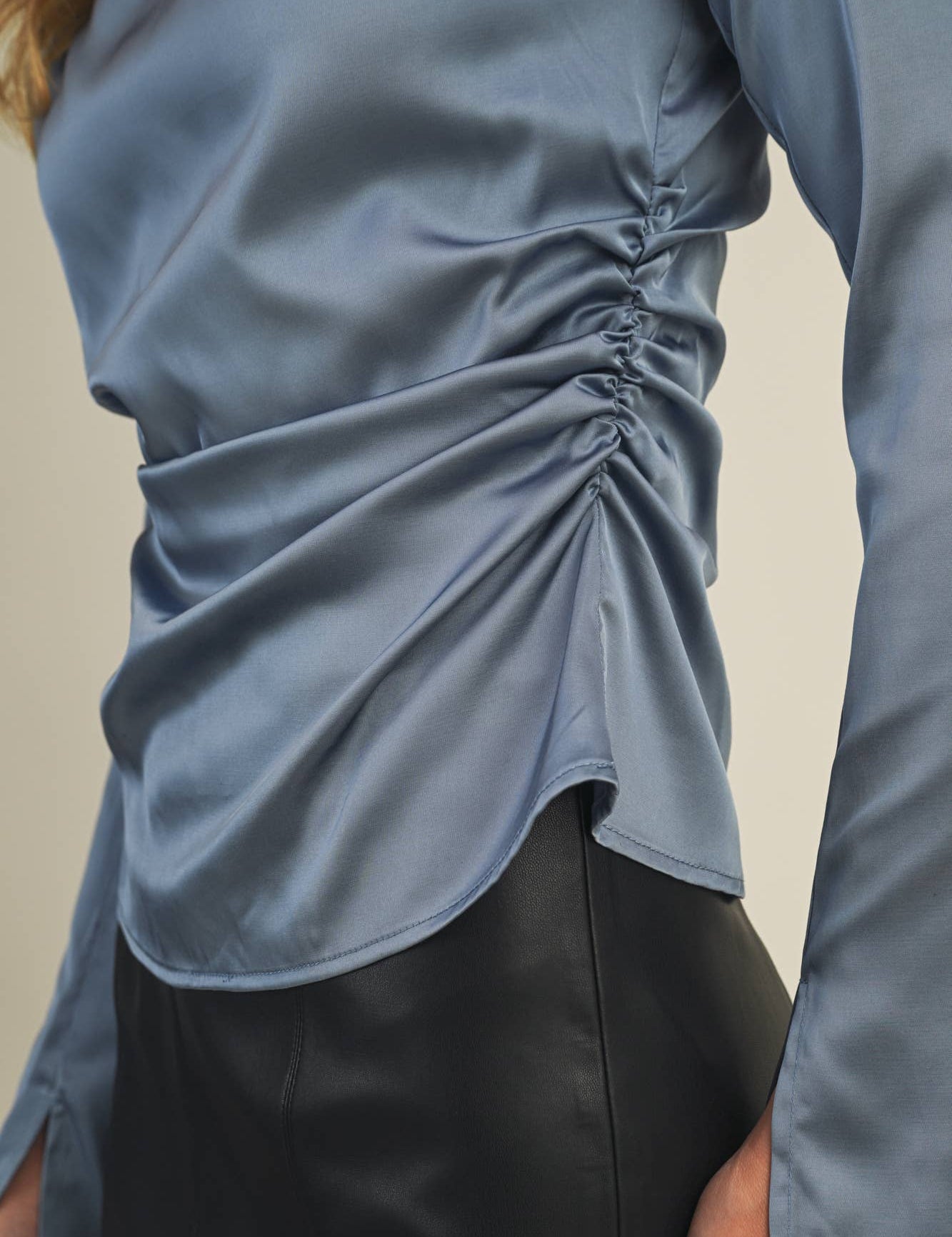 HIGH NECK RUCHED TOP - Shabby 2 Chic Boutiques