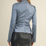 HIGH NECK RUCHED TOP - Shabby 2 Chic Boutiques