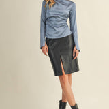 HIGH NECK RUCHED TOP - Shabby 2 Chic Boutiques