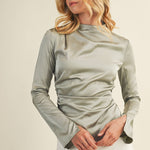HIGH NECK RUCHED TOP - Shabby 2 Chic Boutiques