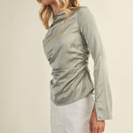 HIGH NECK RUCHED TOP - Shabby 2 Chic Boutiques
