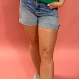 Hailey High Rise Short W/Raw Hem