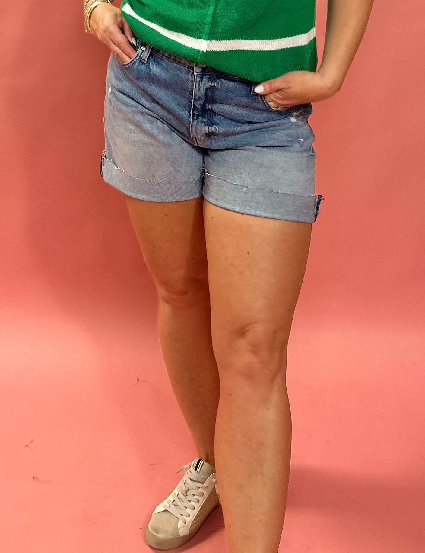 Hailey High Rise Short W/Raw Hem