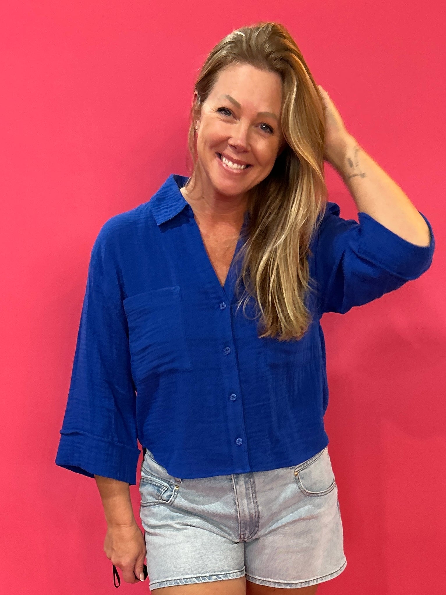 Helena Shirt in Cobalt Blue (ZSupply) - Shabby 2 Chic Boutiques