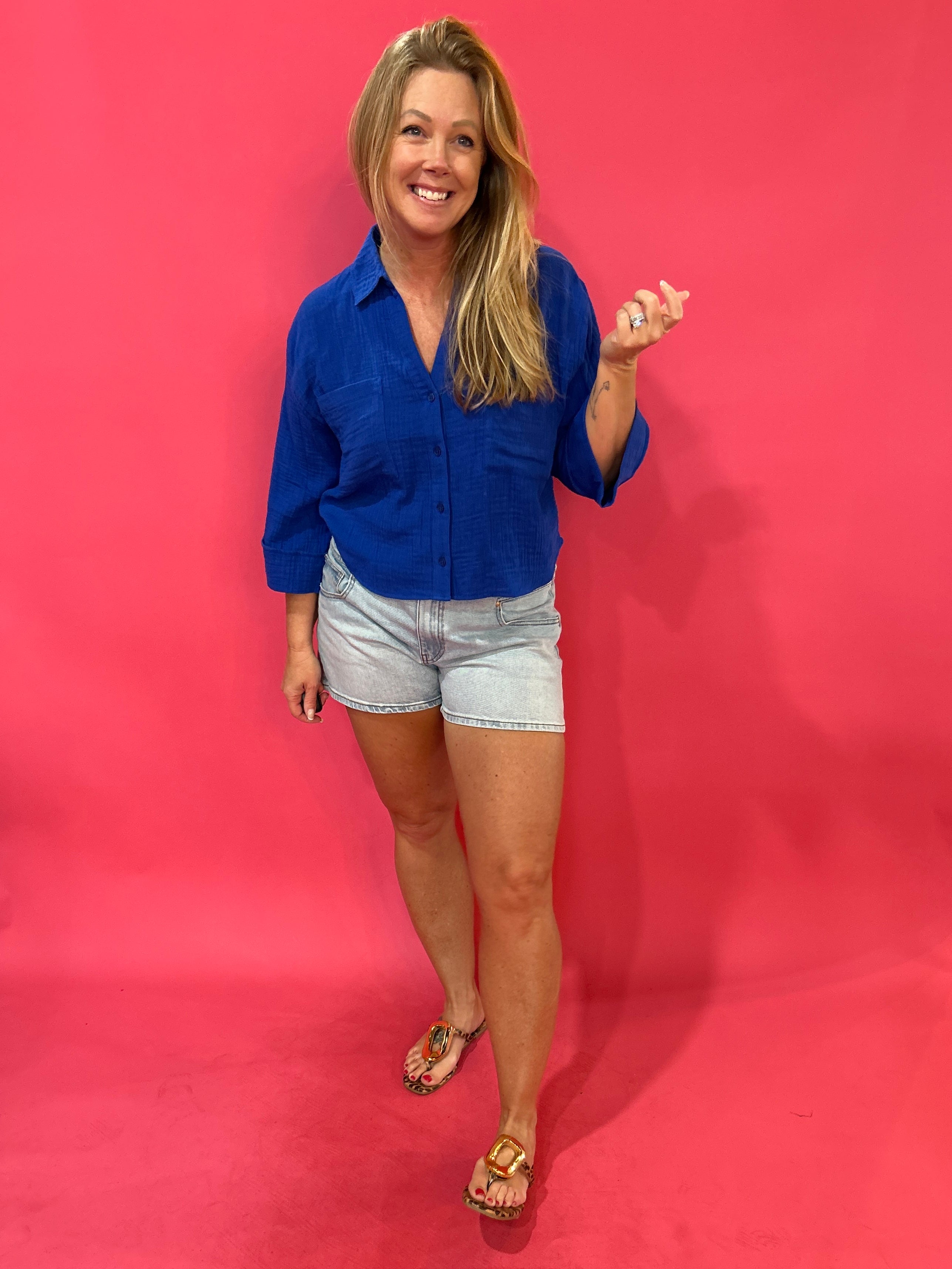 Helena Shirt in Cobalt Blue (ZSupply) - Shabby 2 Chic Boutiques