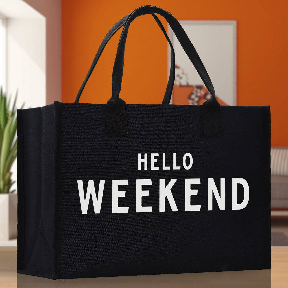 Hello Weekend Cotton Canvas