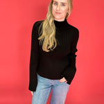 Hera Ribbed Sweater in Black