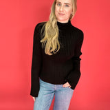 Hera Ribbed Sweater in Black