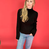 Hera Ribbed Sweater in Black