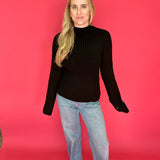 Hera Ribbed Sweater in Black
