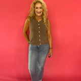 Syd Sweater Vest in Pebble Coast