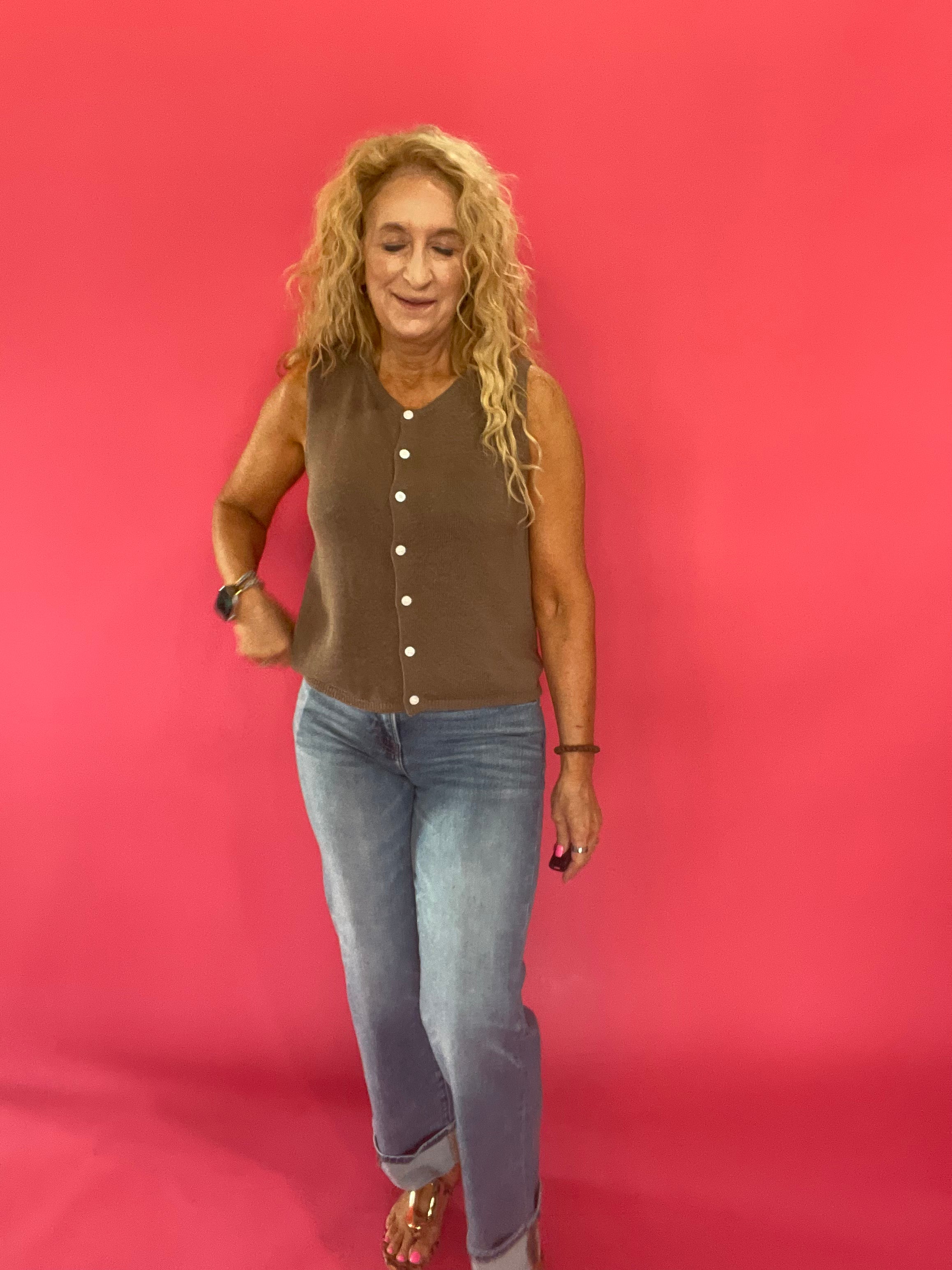 Hidden Ella Cuffed Dad Jeans – Medium Wash 28" Inseam