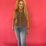 Syd Sweater Vest in Pebble Coast