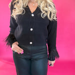 High Rise Faux Leather Denim in Black Hidden Jean