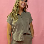 Hillary Button Down Short Sleeve Blouse