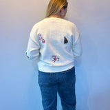 Holly Jolly Embroidered Christmas Cardigan