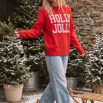 Holly Jolly Red Oversized Christmas Sweater