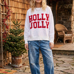 Holly Jolly Red Oversized Christmas Sweater