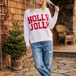 Holly Jolly Red Oversized Christmas Sweater