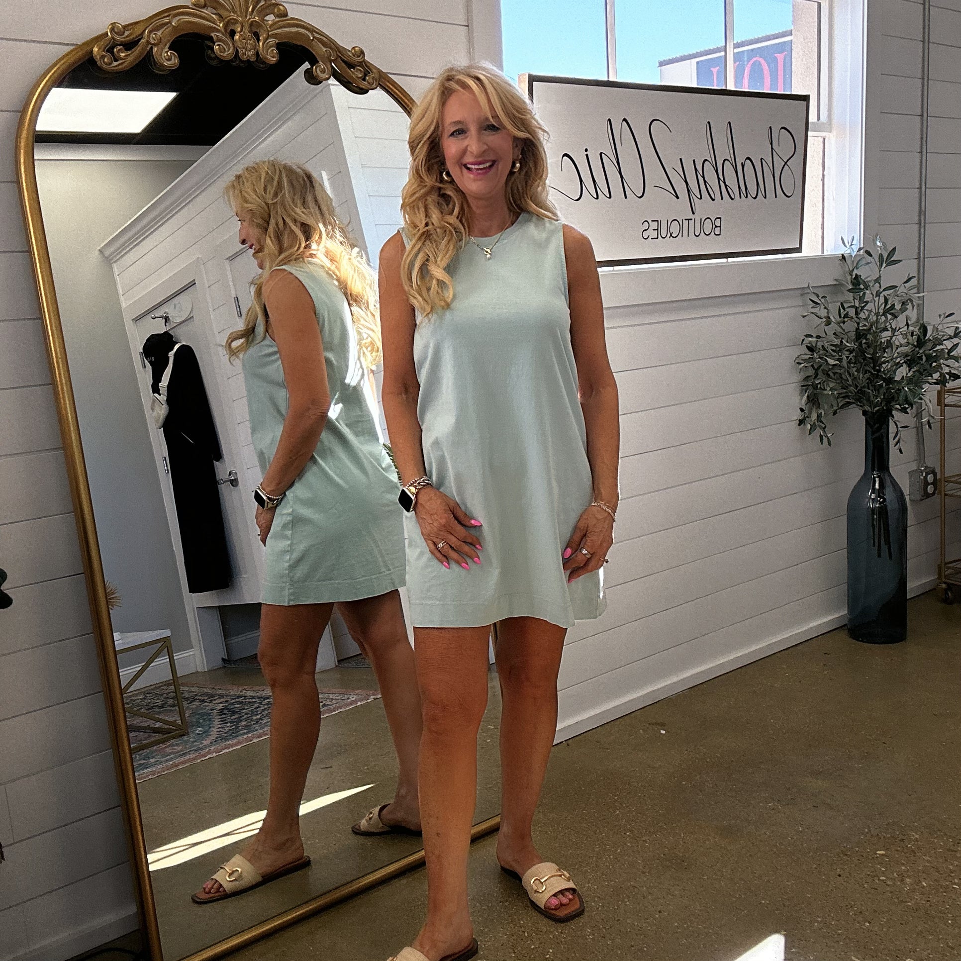 The Sloan Dress in Harbor Gray