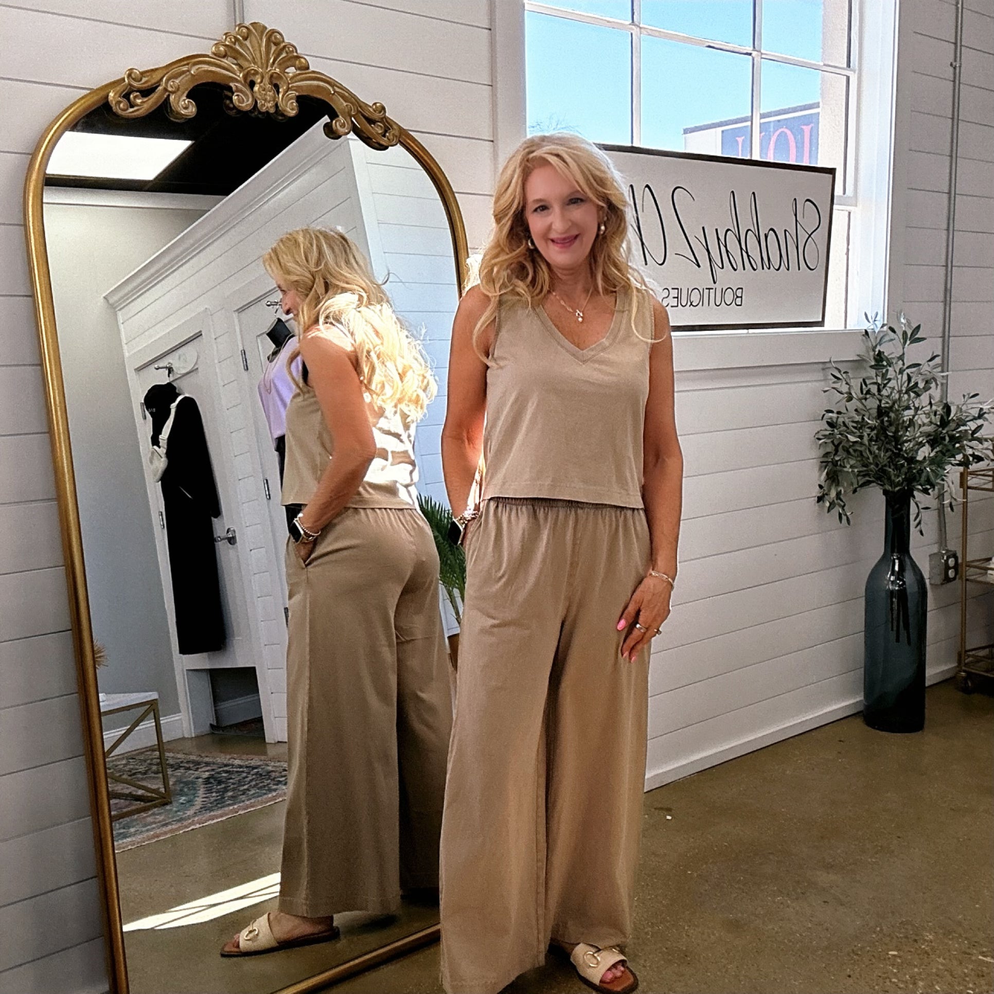 Scout Jersey Flare Pant in Iced Coffee