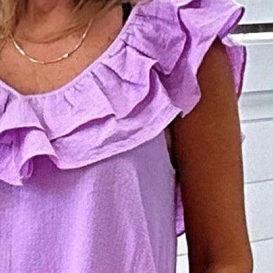 Dione Ruffle Tie Mini Dress in Lavender