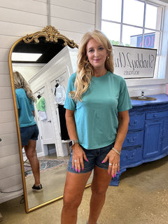 The Classic Oversized Fit Tee in Teal