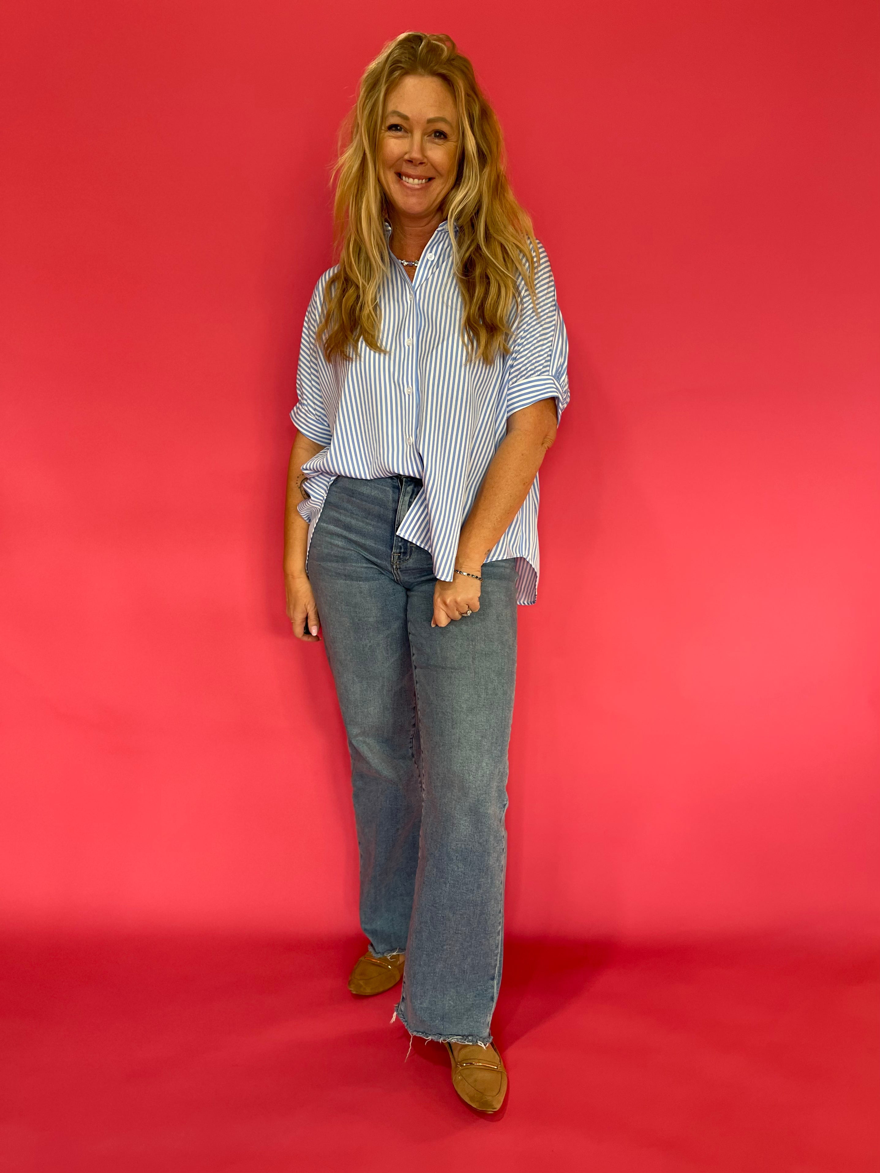 The Do-It-All Oversized Button Down in Blue