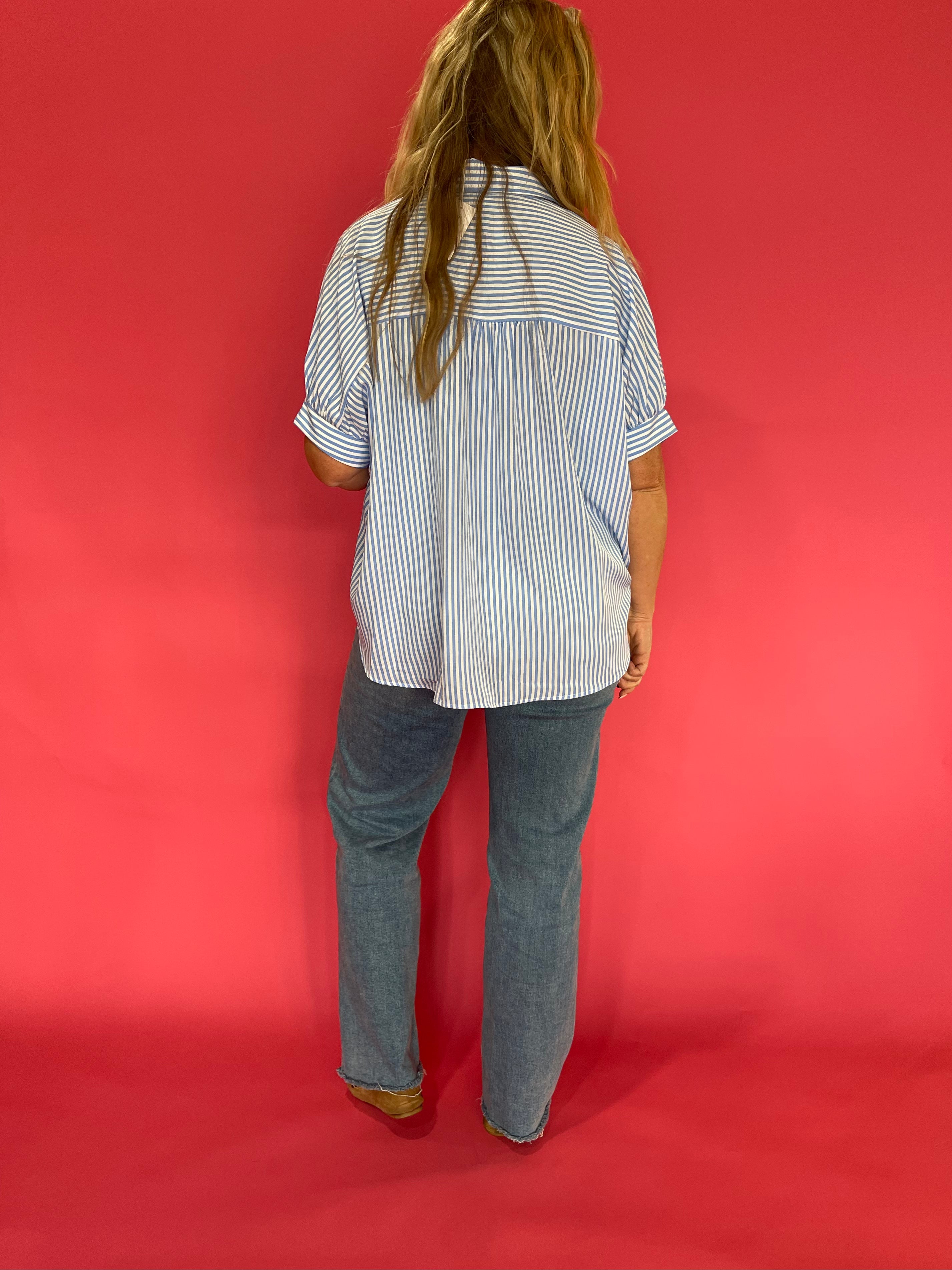 The Do-It-All Oversized Button Down in Blue