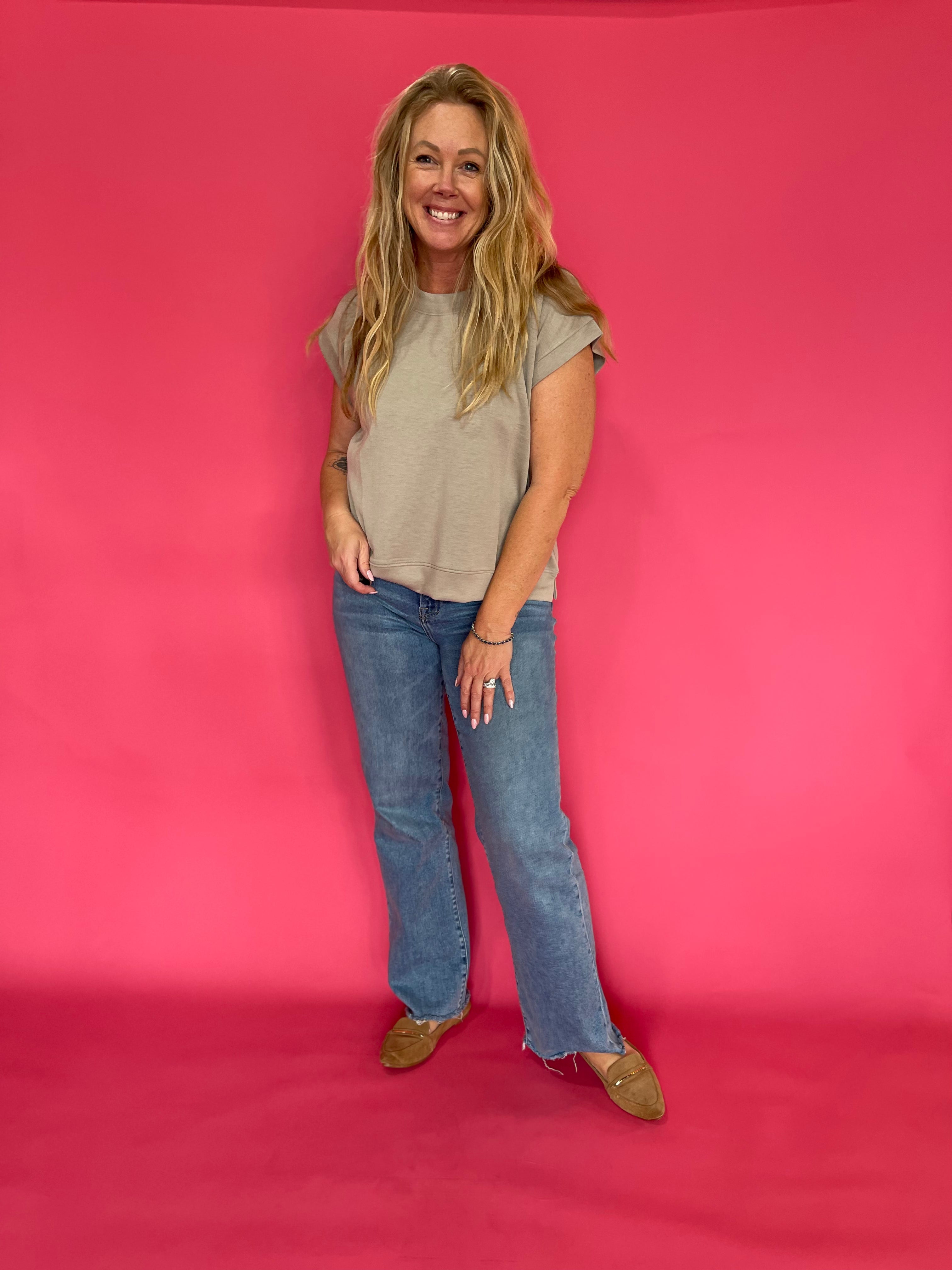 The “Cloud Nine” Scuba Top in Beige