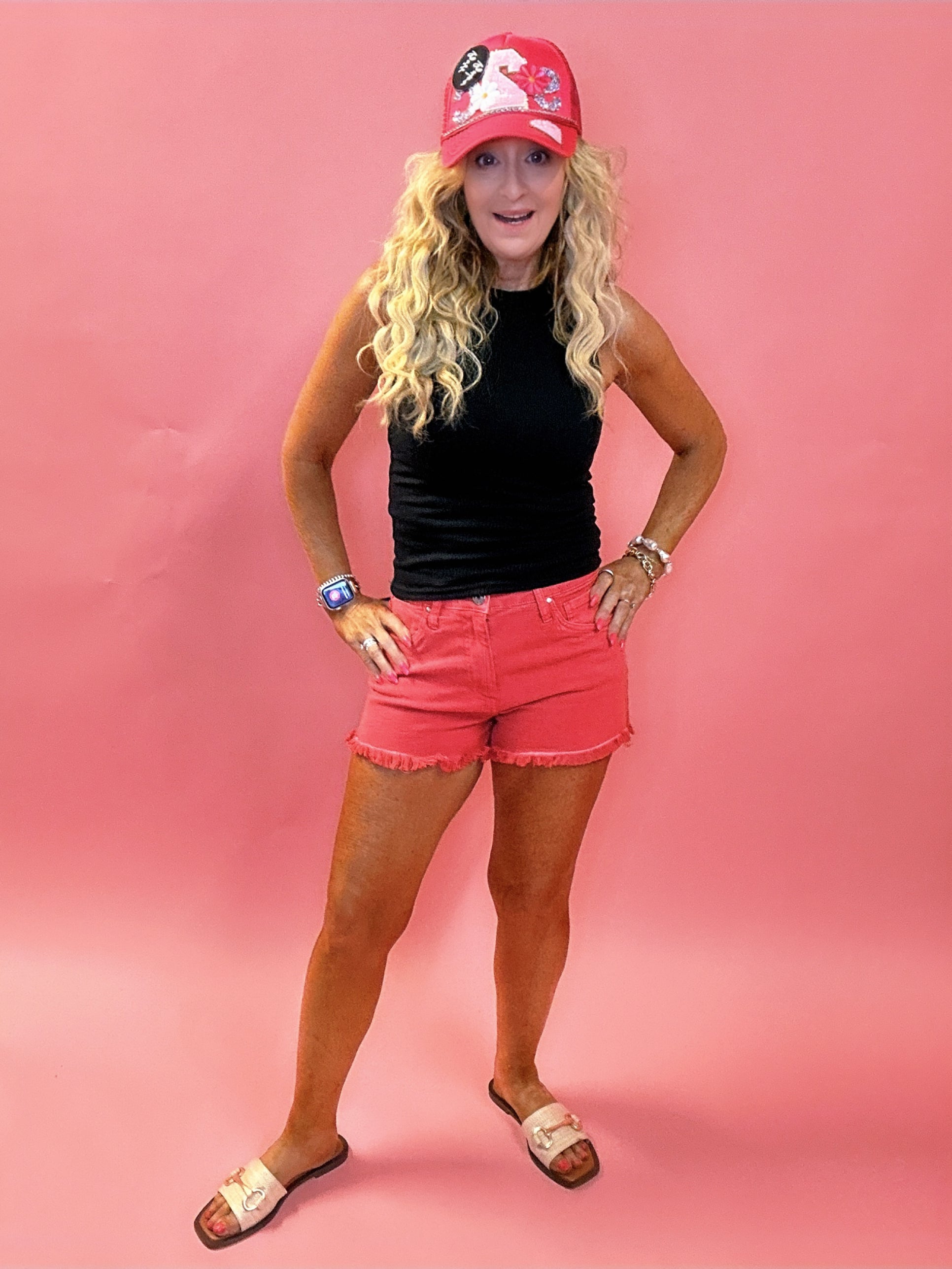 Jane High Rise Shorts in Watermelon