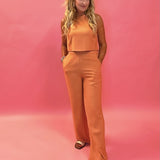 Torrey Wide Leg Pants in Tangerine