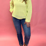 Kiami Crochet Sweater in Lime Green