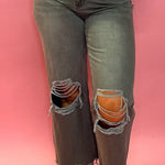 90's Vintage Crop Flare Denim in Beetle