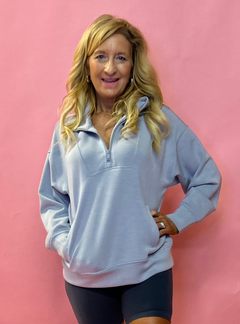 Your Favorite Quarter Zip Top in Gray