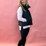 Abby Pocketed Puffer Vest in Black