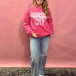 Kansas City Football Sweatshirt with Heart on the Sleeve