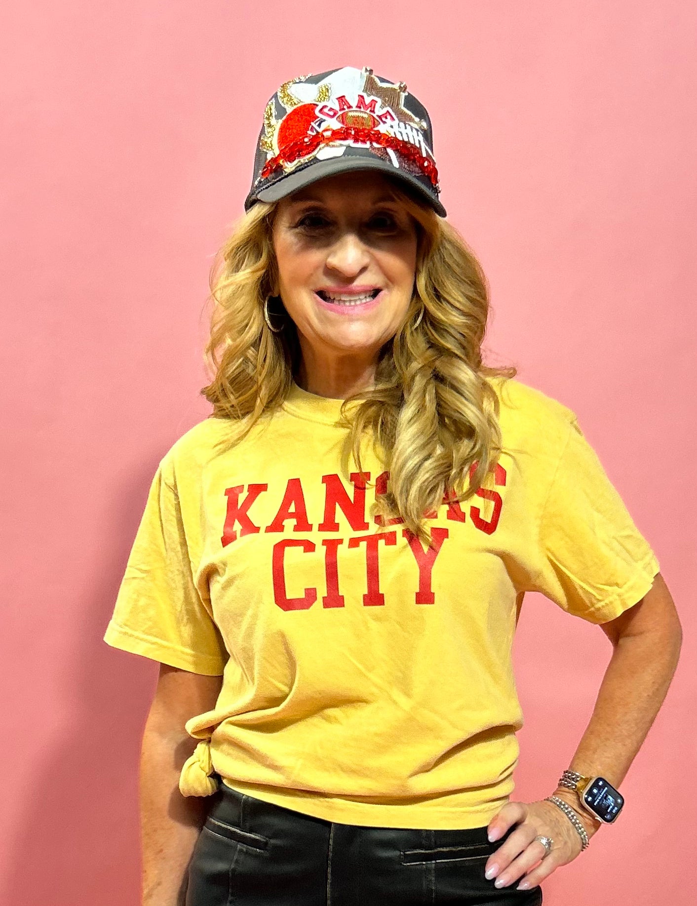 Kansas City Vintage Block Graphic Tee in Mustard