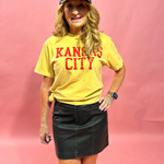 Kansas City Vintage Block Graphic Tee in Mustard