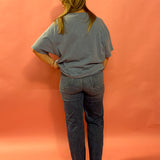 Gentry Cotton Bound Tee in Gray Blue