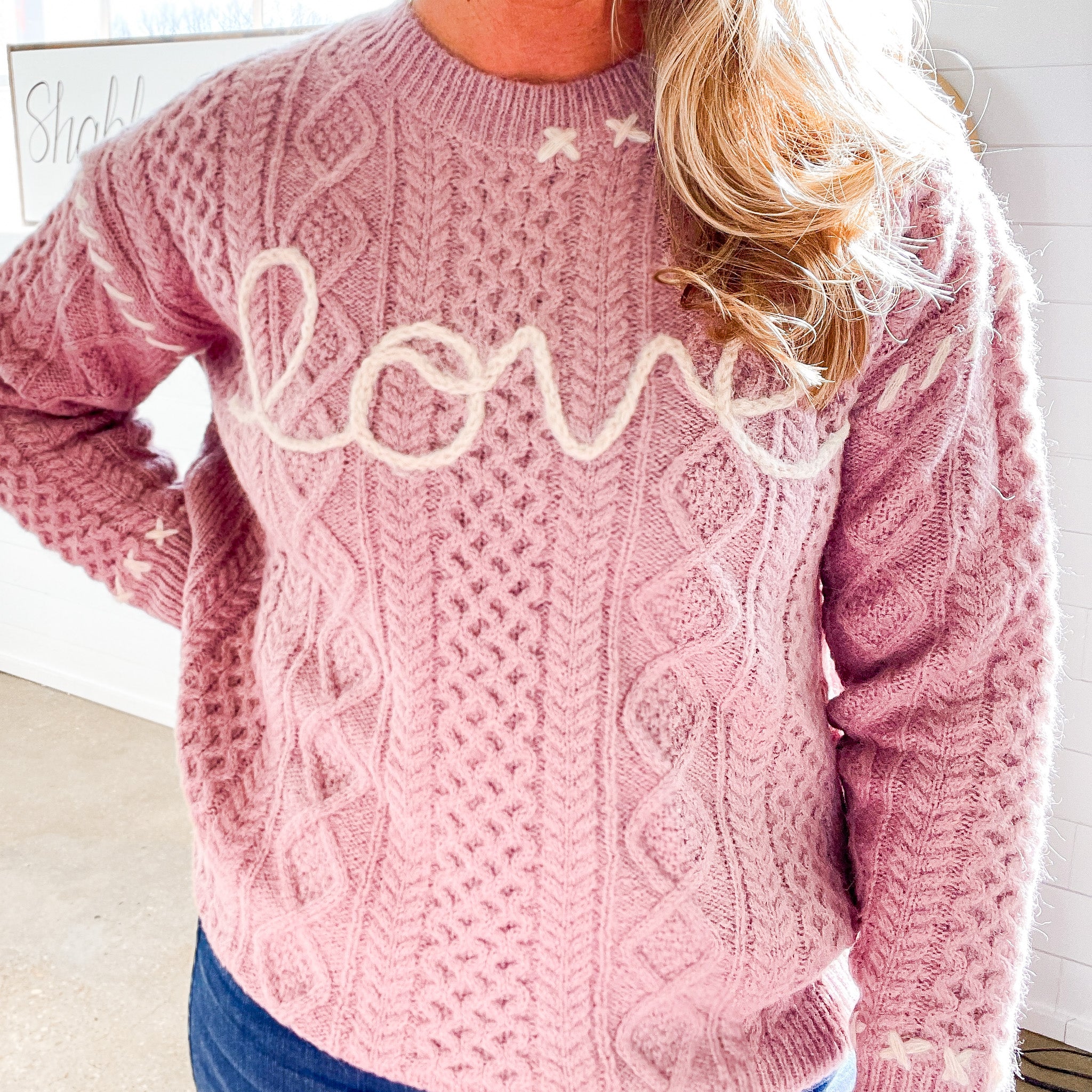 In Love Sweater in Pale Pink