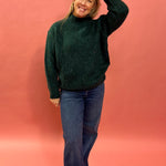 Make You Mine Mock Neck Sweater in Green