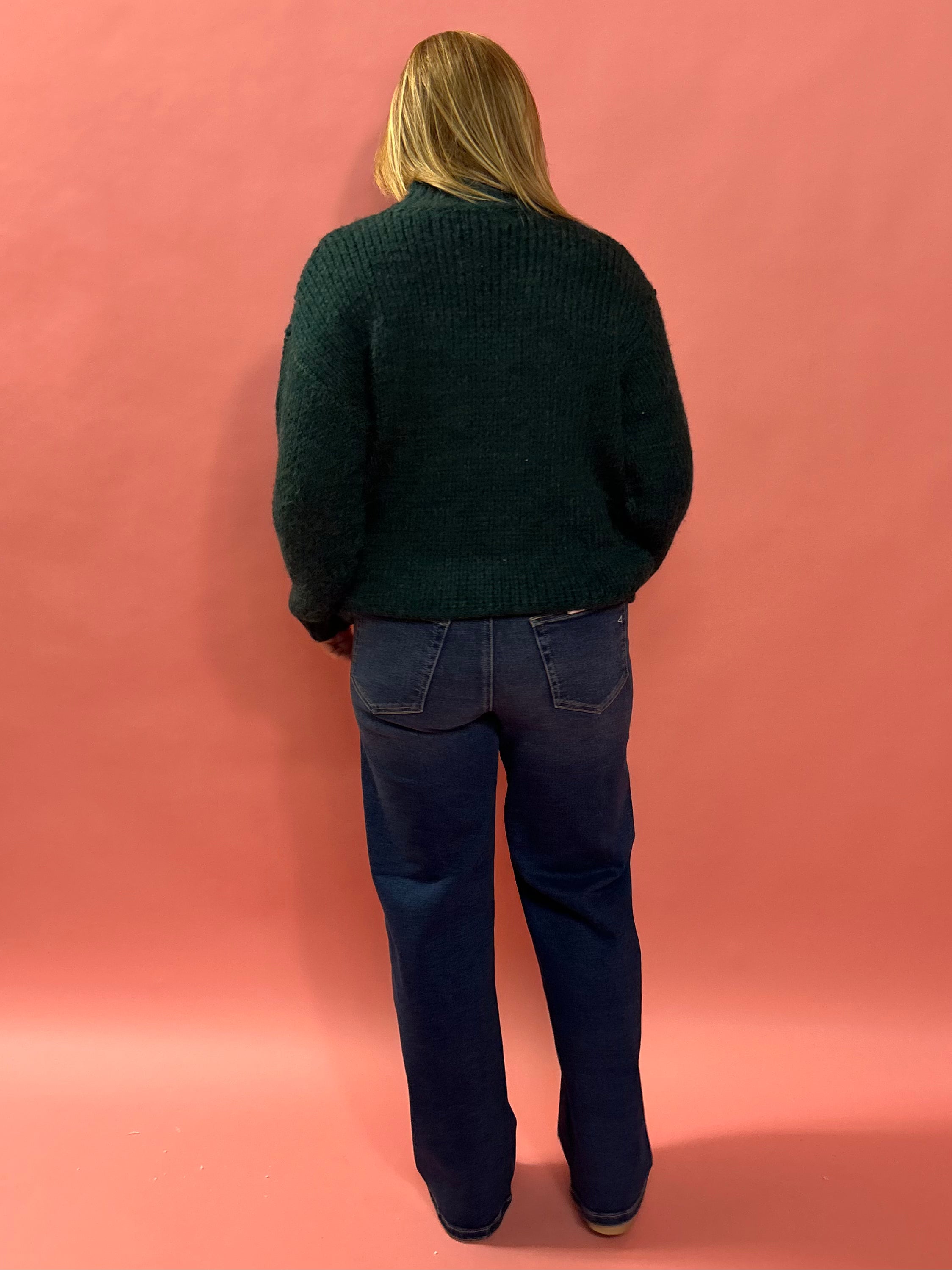 Make You Mine Mock Neck Sweater in Green