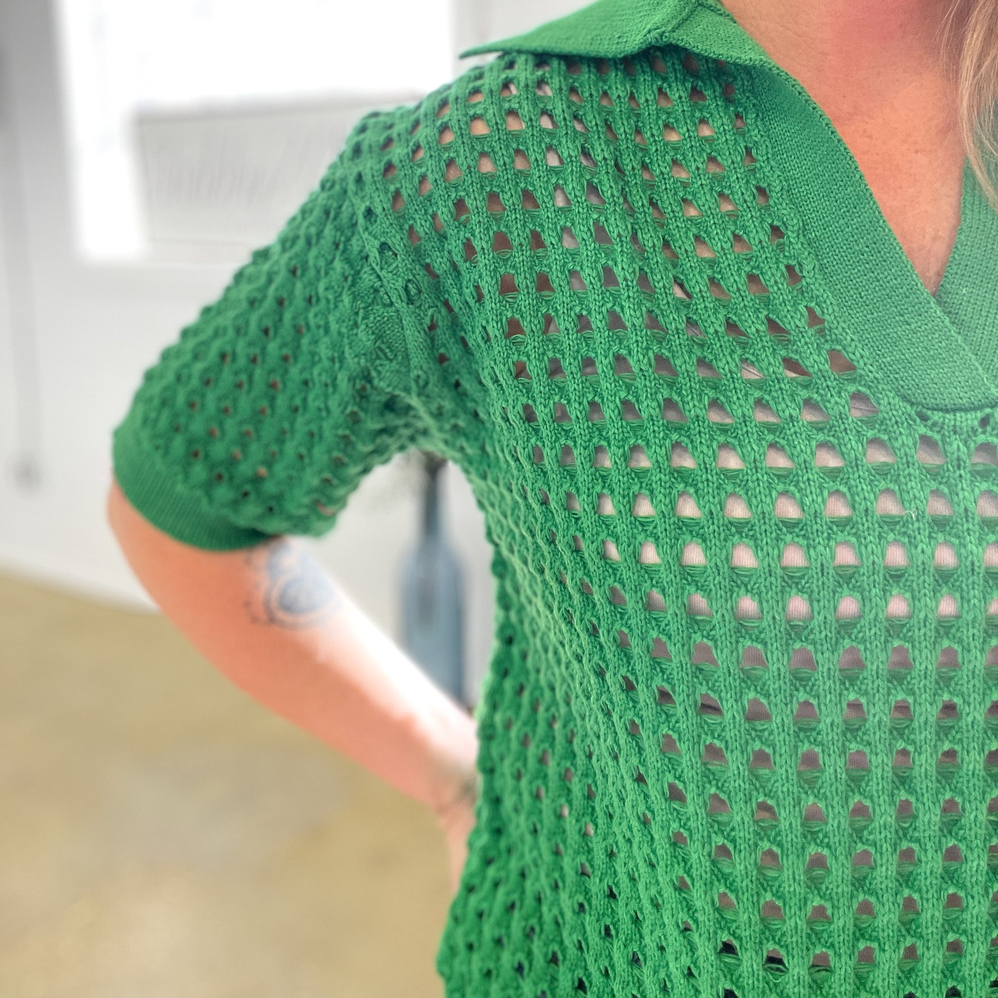 Coming With You V-Neck Sweater in Green