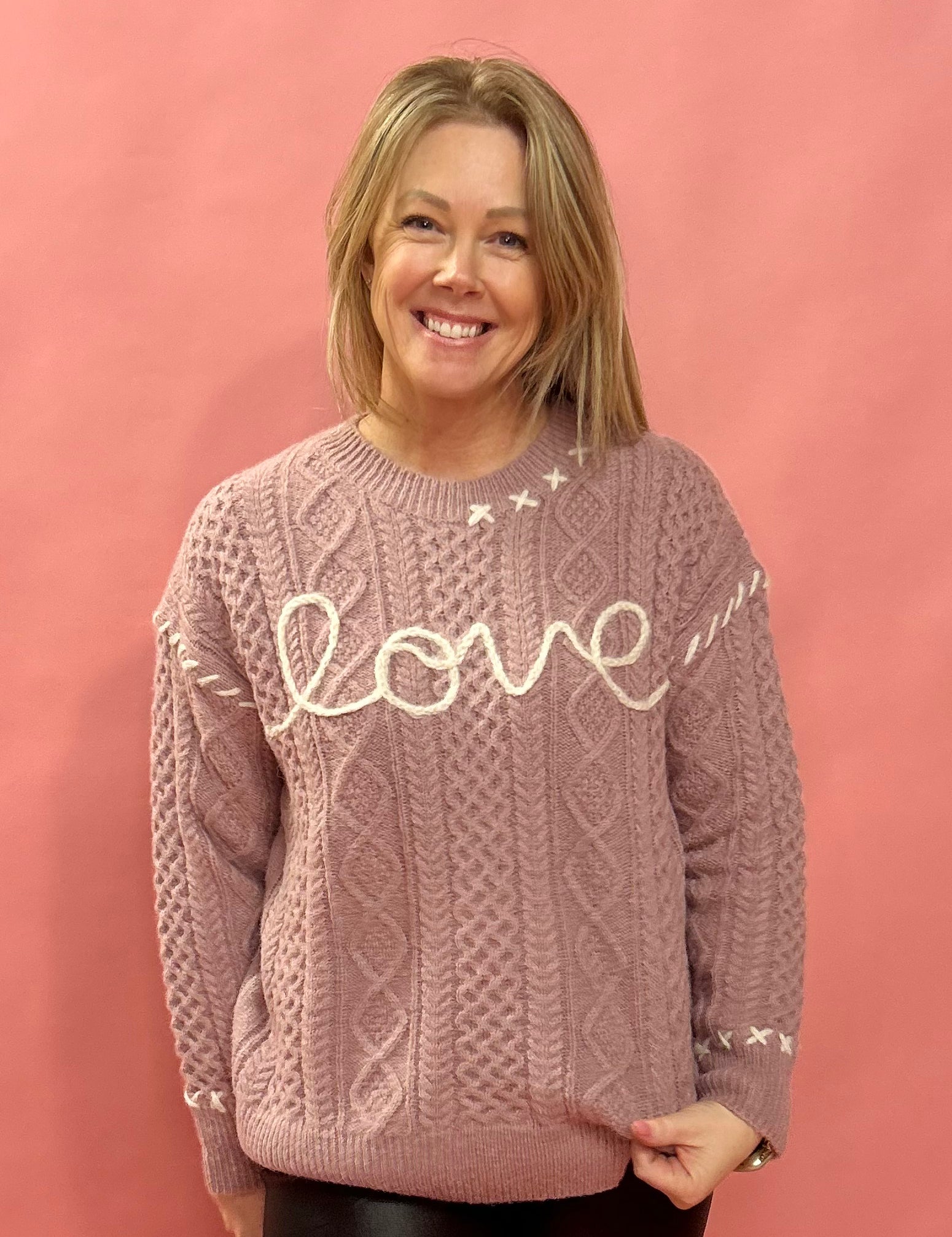 In Love Sweater in Pale Pink