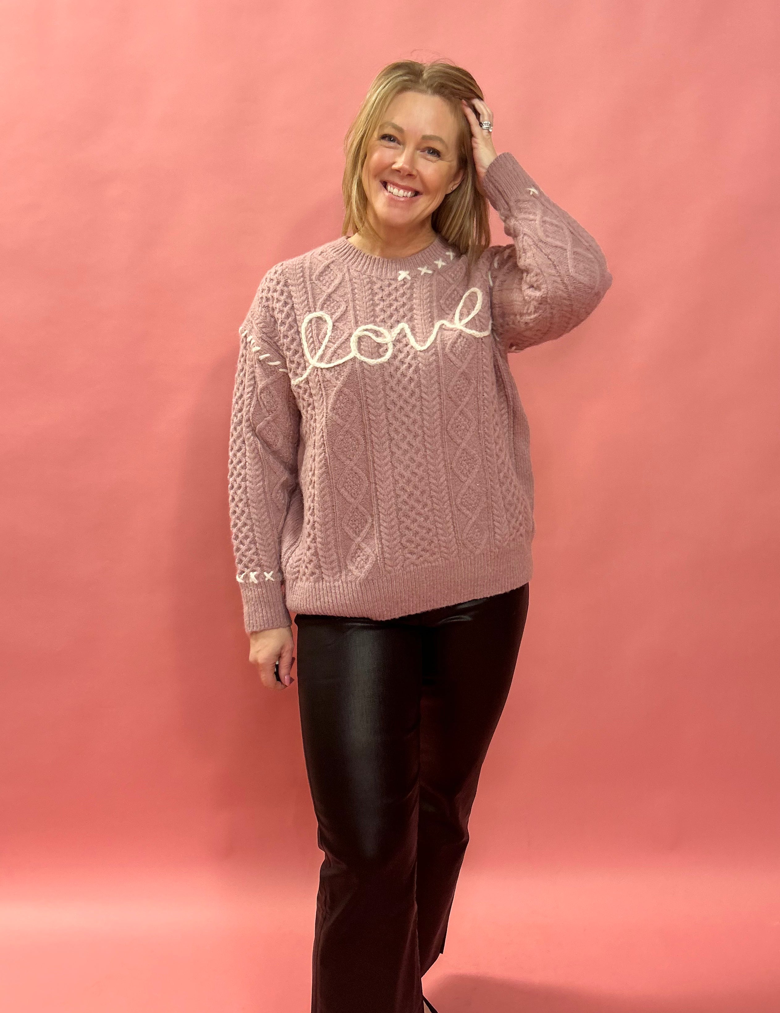 In Love Sweater in Pale Pink