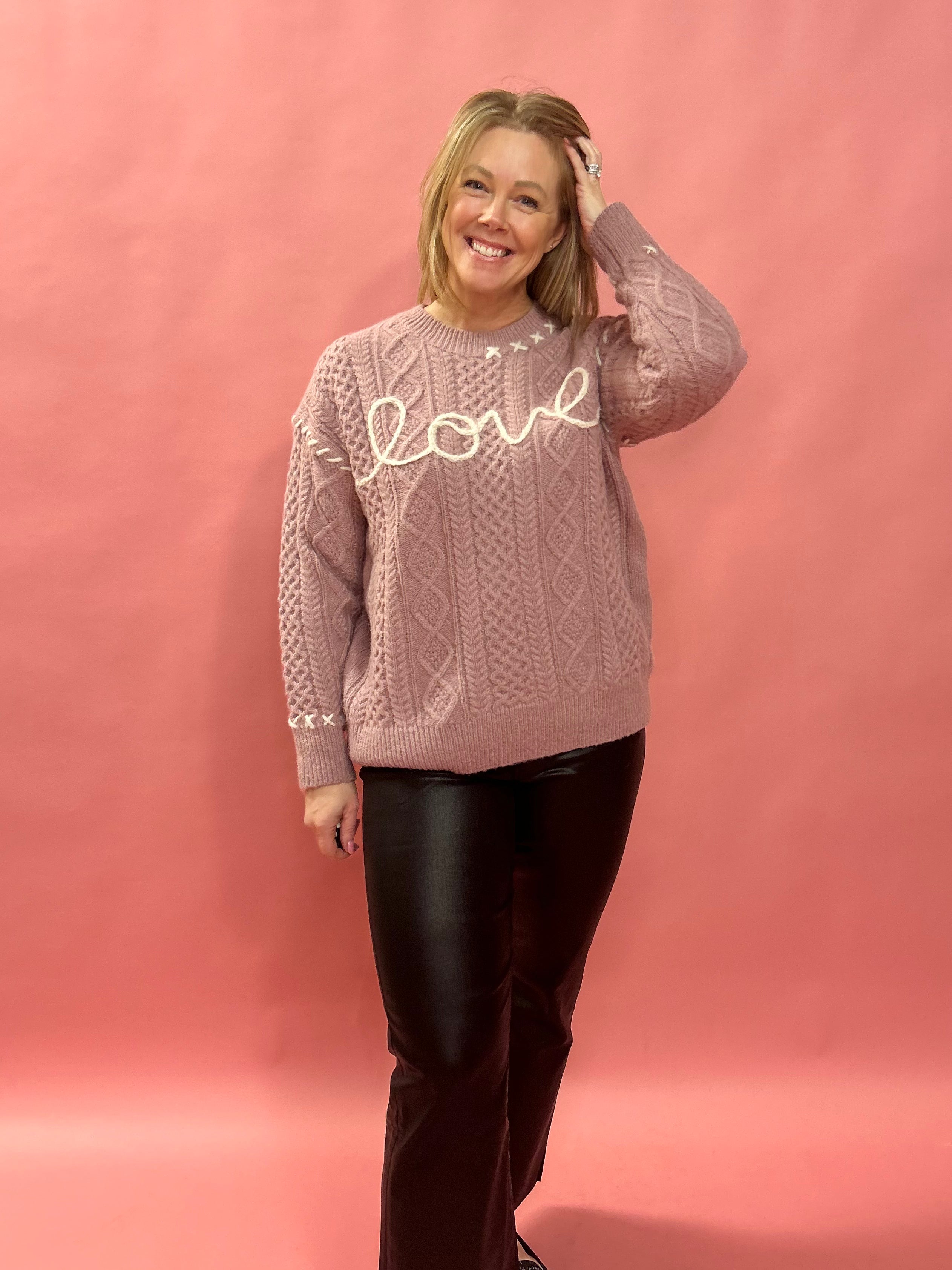 In Love Sweater in Pale Pink